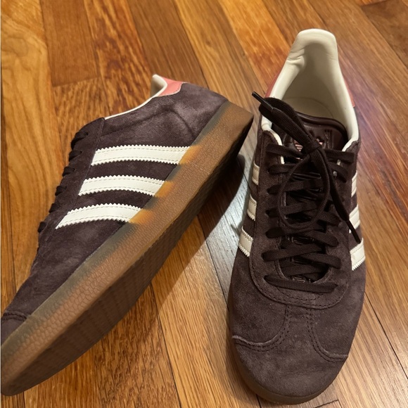 adidas Originals Shoes - adidas Originals Suede Low-Top Sneakers in Dark Brown with White Stripes